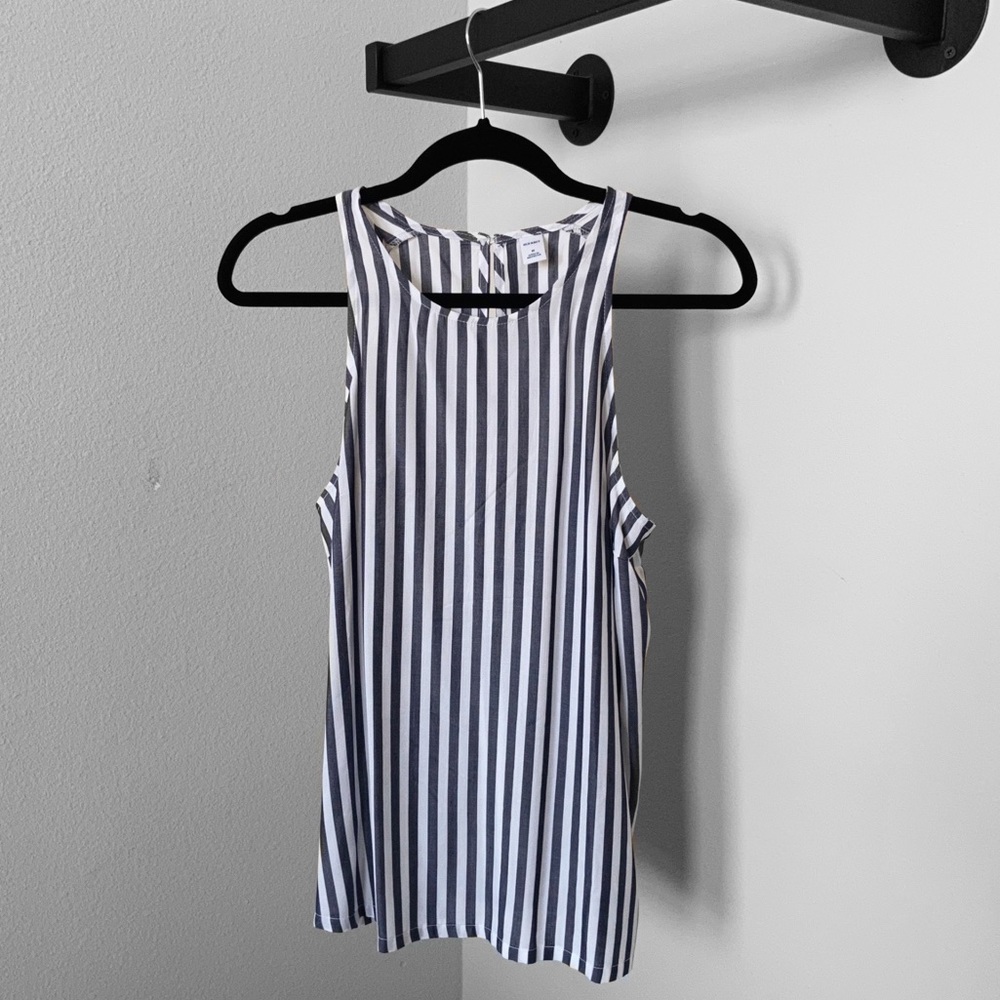 White/Blue Striped Top NWOT
